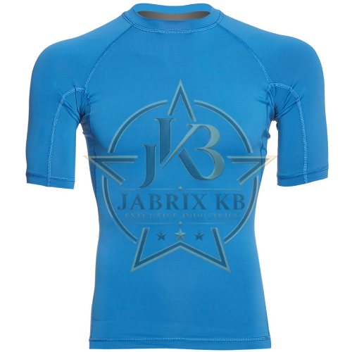 Men's Short Sleeve Rash Guard – Blue Compression Top
