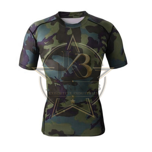 Men's Green Camo Short Sleeve Rash Guard
