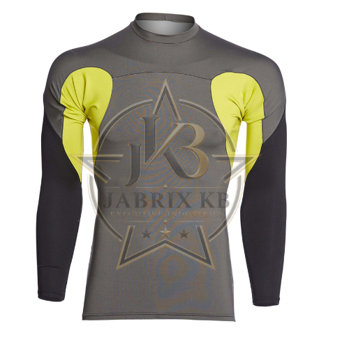 Men's Grey Long Sleeve Rash Guard – Yellow Panels