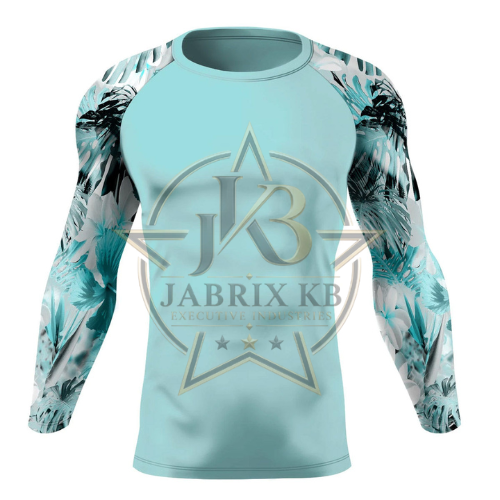 Men's Mint Long Sleeve Rash Guard – Tropical Print