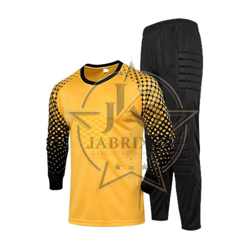 Men's Padded Goalkeeper Uniform Set – Long Sleeve Jersey & Pants, Yellow/Black