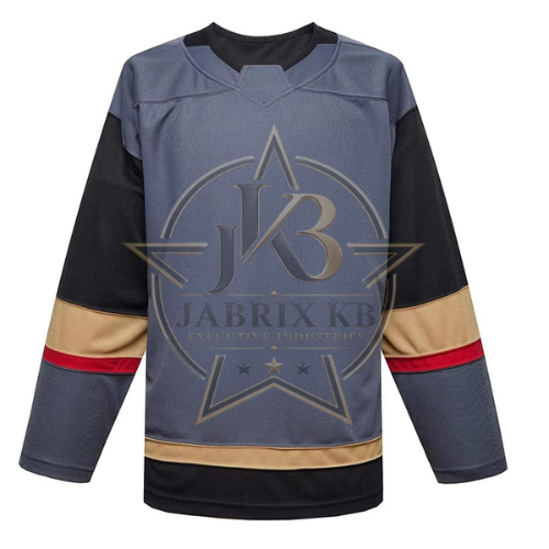 Men's Hockey Jersey – Steel Grey, Black & Gold Team Uniform