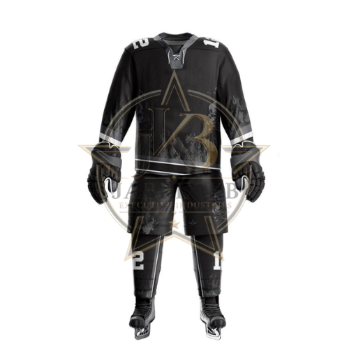 Black Skull Graphic Ice Hockey Uniform – Custom Jersey Set