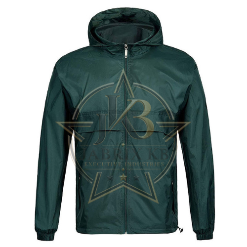 Dark Green Rain Jacket – Men's Lightweight Hooded Jacket