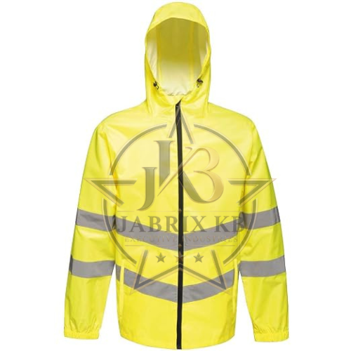Hi-Vis Yellow Rain Jacket – Reflective Safety Jacket