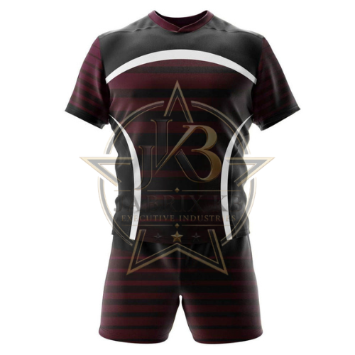 Men's Rugby Uniform Set – Maroon, Black & White
