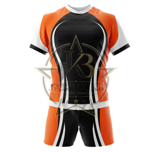 Men's Rugby Uniform Set – Orange, Black & White