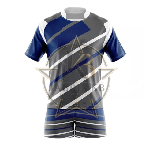 Men's Rugby Uniform Set – Navy, Grey & White